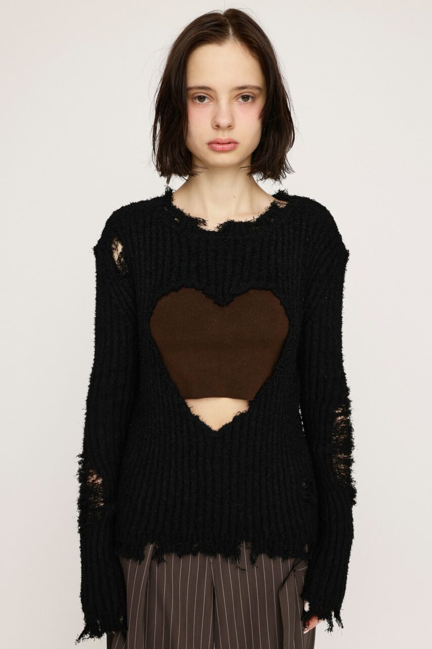 SLY「HEART HOLE 2WAY CRUSH トップス」|ニット・セーター|