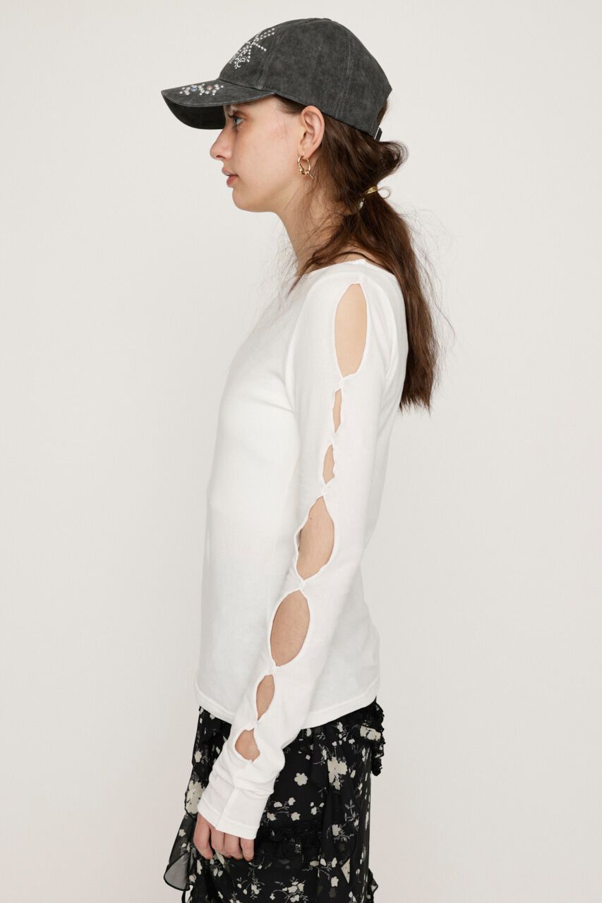 SLY「HOLE DESIGN CUT トップス」|Tシャツ・カットソー|