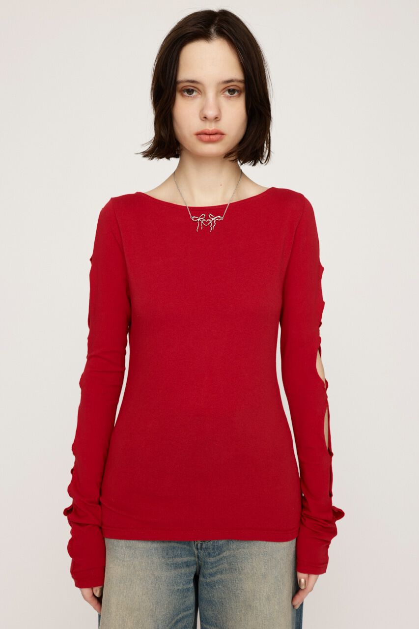 SLY「HOLE DESIGN CUT トップス」|Tシャツ・カットソー|