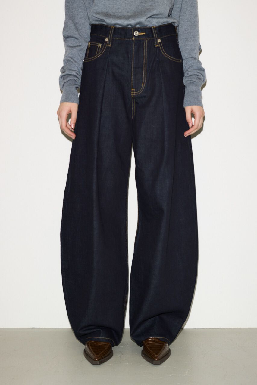 SLY「J／W CURVE TUCKED パンツ」|デニム|BLU