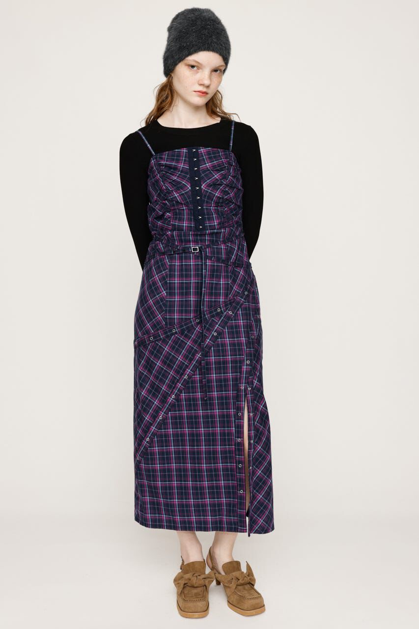 SLY「FRONT HOOK CHECK CAMI ワンピース」|ワンピース|M/PNK7