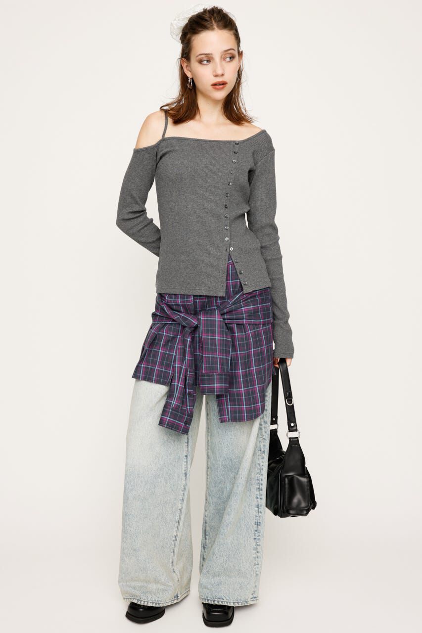 SLY「ASYMMETRY BUTTON トップス」|Tシャツ・カットソー|