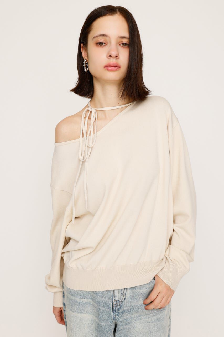 SLY「ASYMMETRY NECK LOOSE トップス」|ニット・セーター|