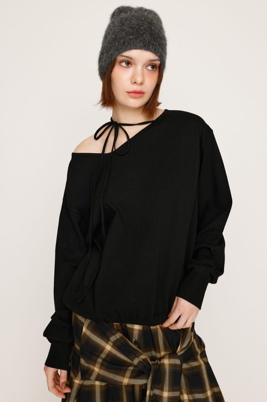 SLY「ASYMMETRY NECK LOOSE トップス」|ニット・セーター|