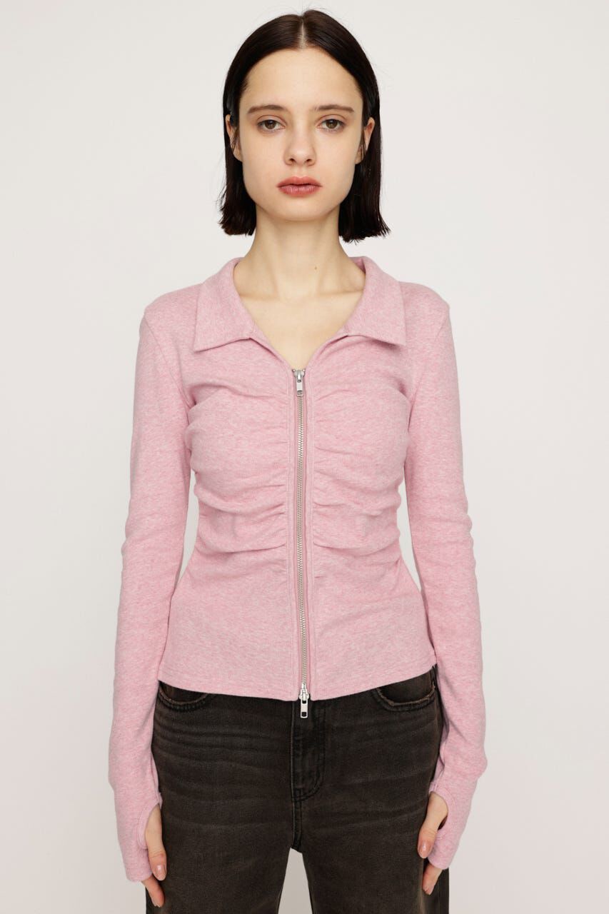 SLY「FRONT GATHER ZIP トップス」|Tシャツ・カットソー|