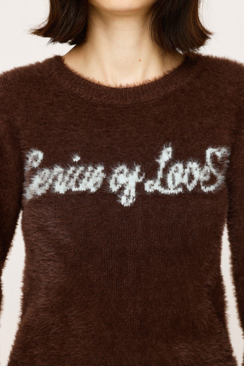 SLY「SHAGGY YARN LOGO C／N トップス」|ニット・セーター|