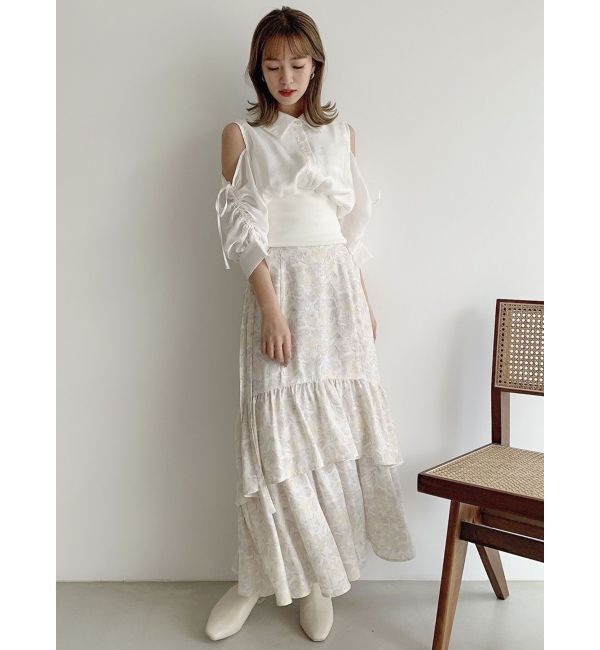 dazzlin「ギャザーパステルリブブラウス」|シャツ・ブラウス|