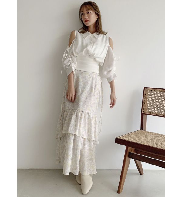 dazzlin「ギャザーパステルリブブラウス」|シャツ・ブラウス|