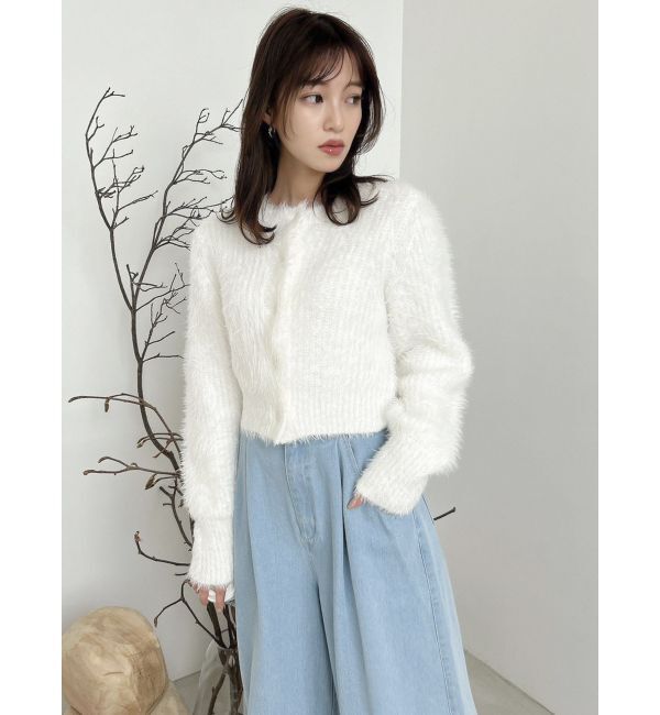 dazzlin「ハミングラメシャギーカーデニット」|カーディガン|