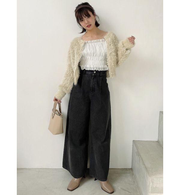 dazzlin「ハミングラメシャギーカーデニット」|カーディガン|