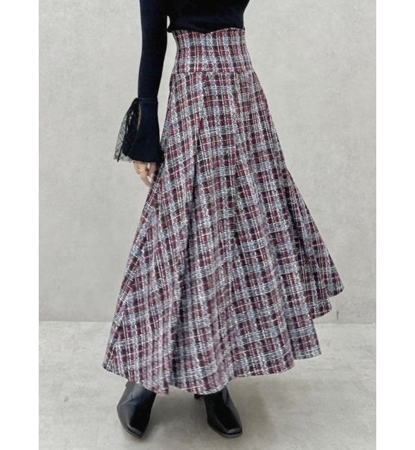 dazzlin「フロントタックコルセットスカート」|スカート|レッド