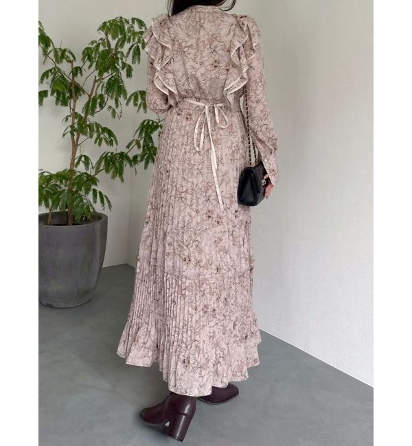 dazzlin「【WEB限定カラーあり】ダブルフリルフラワープリーツワンピース」|ワンピース|