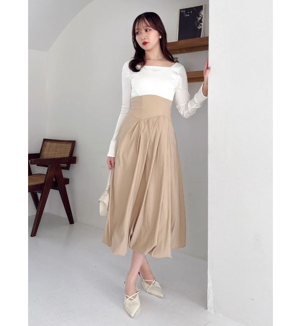 dazzlin「カットドッキングタックバルーンワンピース」|ワンピース|