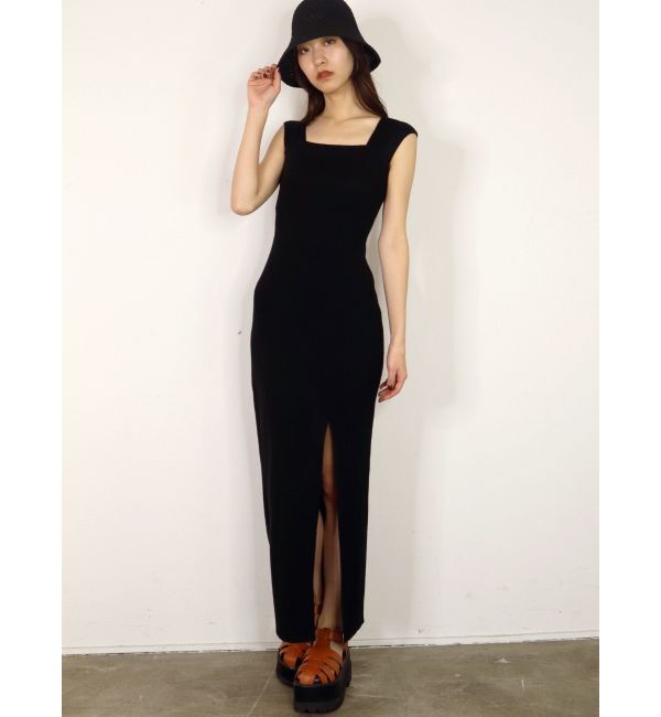 EMODA「ワイドストラップリブスリットワンピース」|ワンピース|