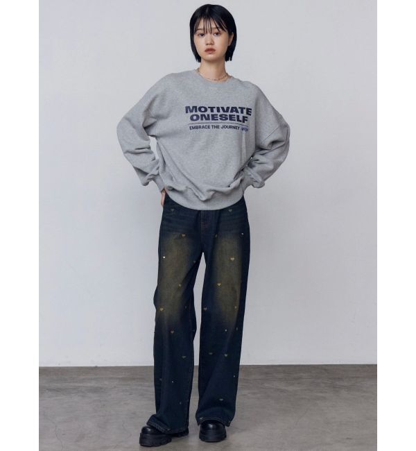 EMODA「ハートドットルーズジーンズ」|デニム|