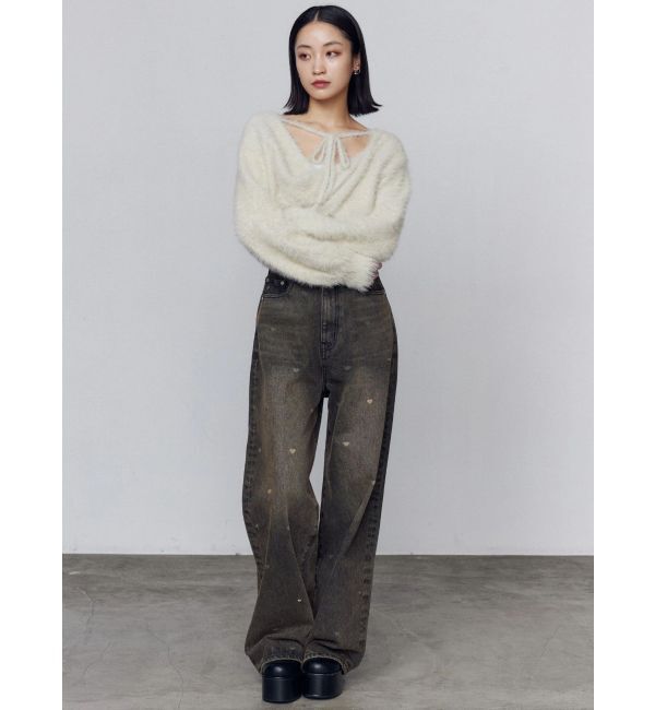 EMODA「ハートドットルーズジーンズ」|デニム|