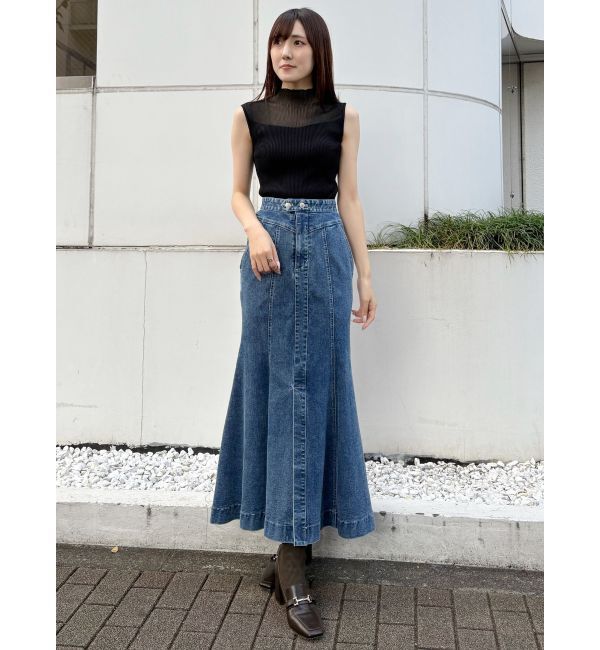 MERCURYDUO「ステッチワークデニムマーメイドスカート」|スカート|