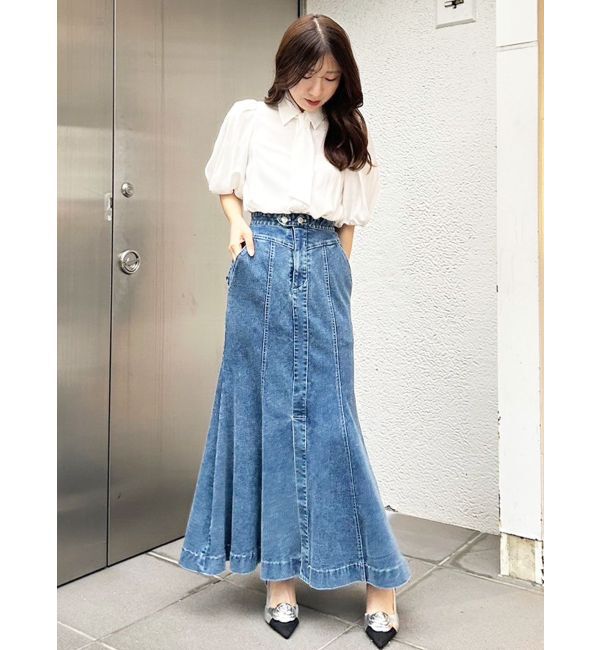 MERCURYDUO「ステッチワークデニムマーメイドスカート」|スカート|