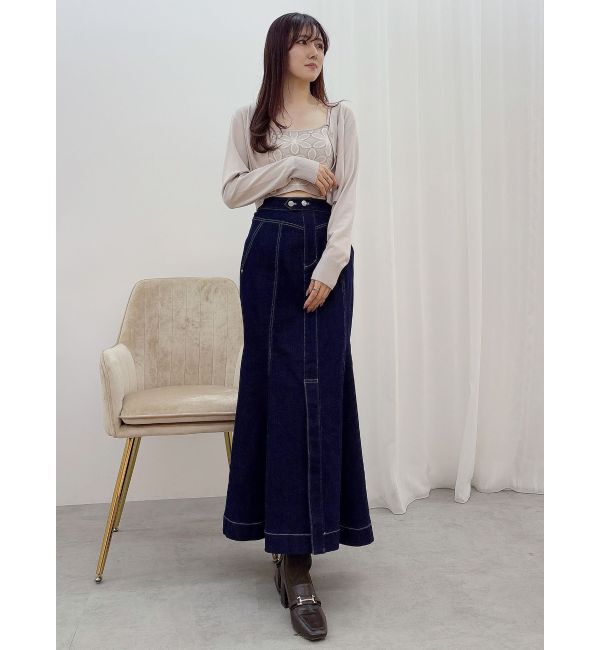 MERCURYDUO「ステッチワークデニムマーメイドスカート」|スカート|