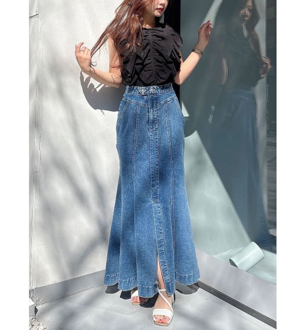 MERCURYDUO「ステッチワークデニムマーメイドスカート」|スカート|