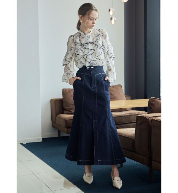 MERCURYDUO「ステッチワークデニムマーメイドスカート」|スカート|