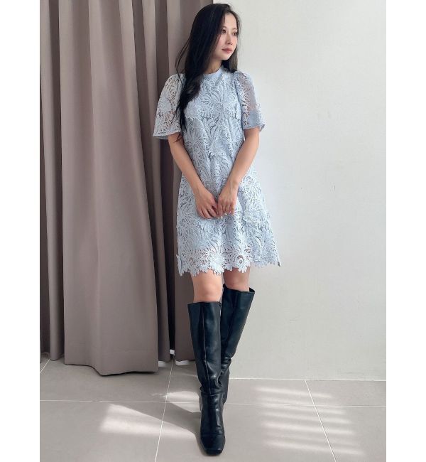 MERCURYDUO「3Dスカラップレースミニワンピース」|ワンピース|