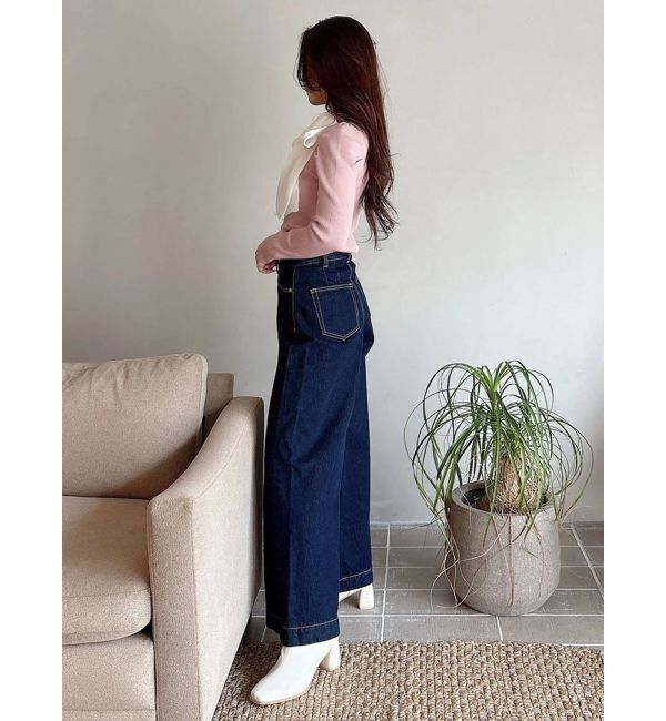 MERCURYDUO「異素材リボンカットアウトニット」|ニット・セーター|