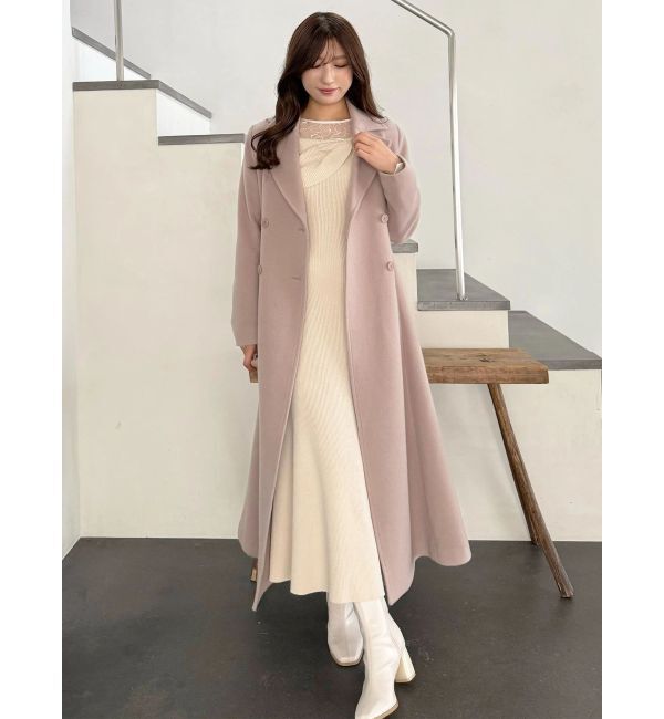 MERCURYDUO「レース切替オフショルニットワンピース」|ワンピース|