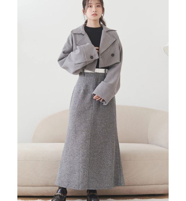 MERCURYDUO「【追加生産】フレアスリーブハイネックリブニット」|ニット・セーター|