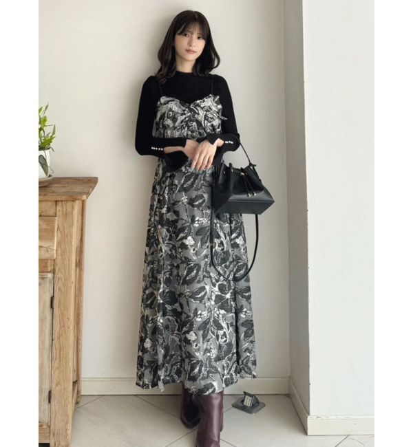 MERCURYDUO「【追加生産】フレアスリーブハイネックリブニット」|ニット・セーター|