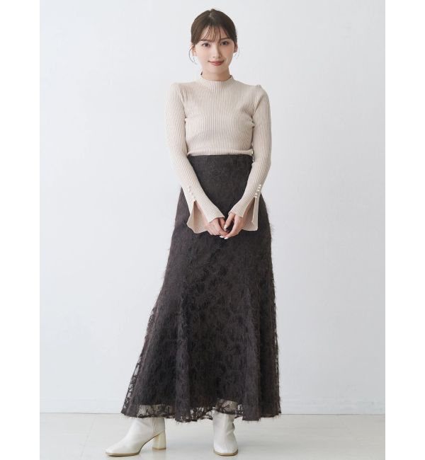 MERCURYDUO「【追加生産】フレアスリーブハイネックリブニット」|ニット・セーター|