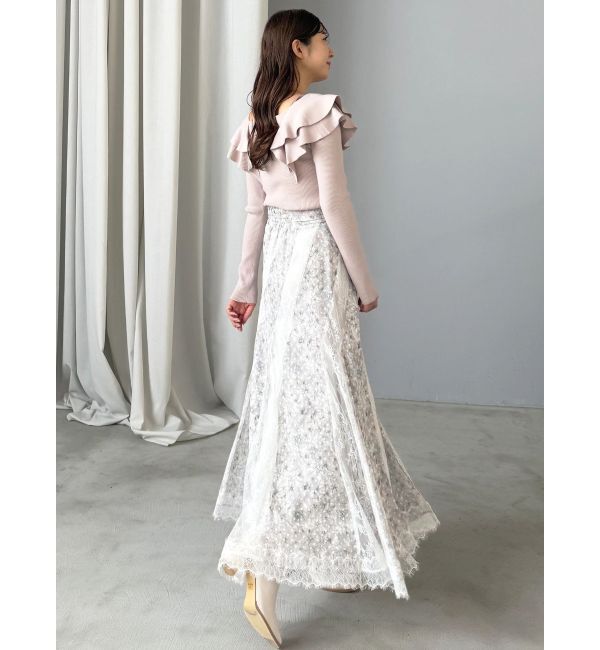 MERCURYDUO「編み変化ラッフルコンパクト」|ニット・セーター|