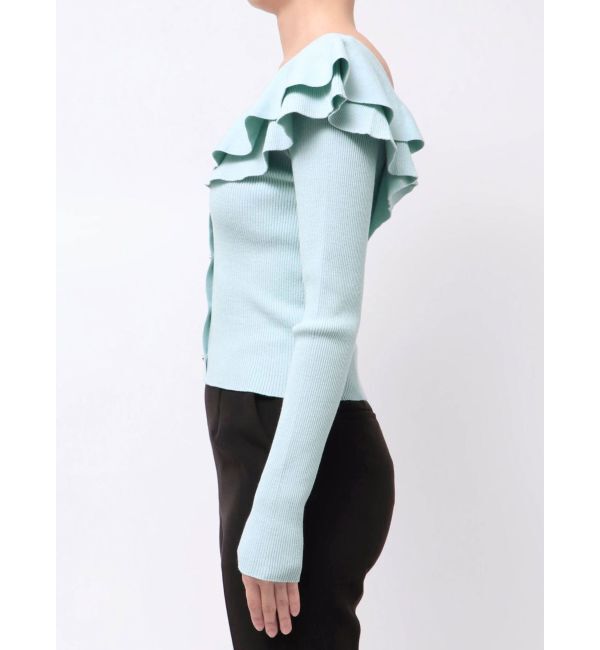 MERCURYDUO「編み変化ラッフルコンパクト」|ニット・セーター|