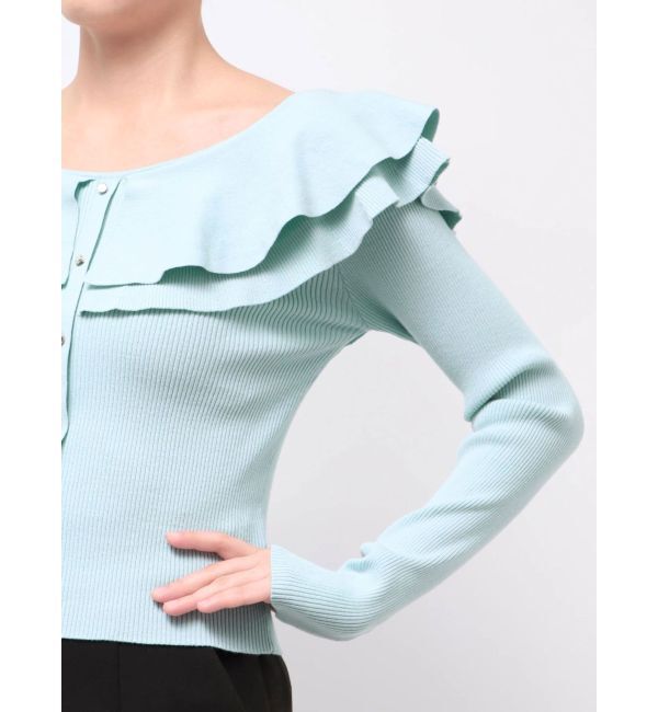 MERCURYDUO「編み変化ラッフルコンパクト」|ニット・セーター|