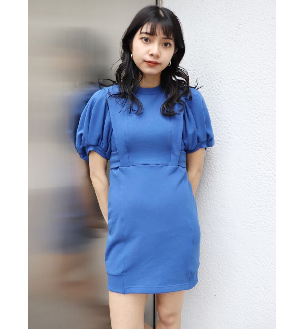 MURUA「サイドリブカットミニワンピース」|ワンピース|ブルー