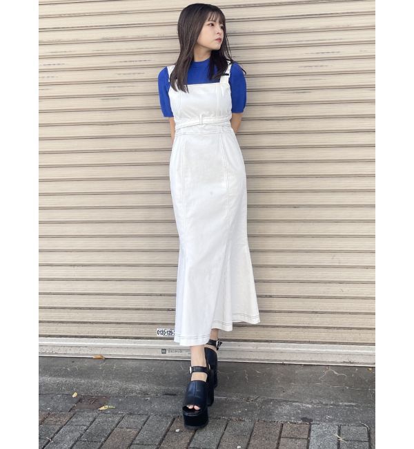 MURUA「フロントクロスデザインジャンスカ」|ジャンパースカート|