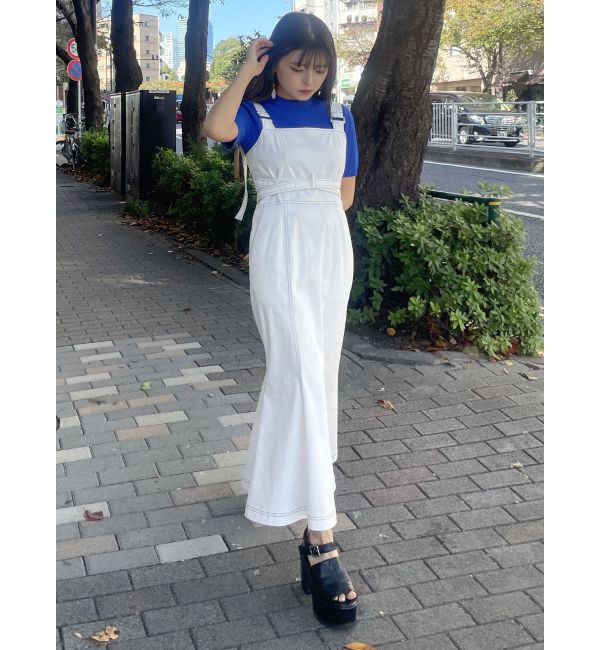 MURUA「フロントクロスデザインジャンスカ」|ジャンパースカート|