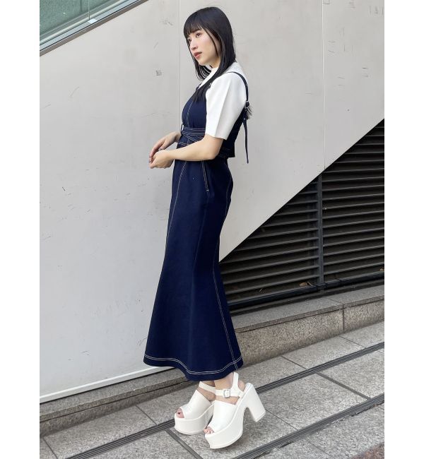 MURUA「フロントクロスデザインジャンスカ」|ジャンパースカート|