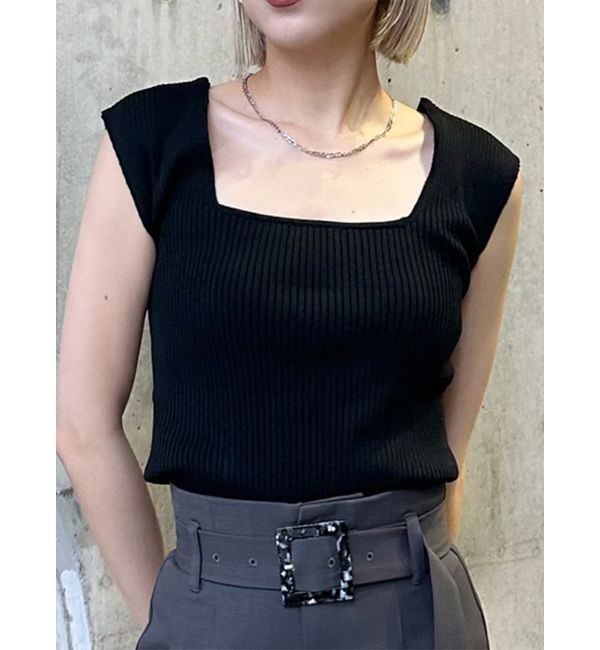 MURUA「バックオープンリブコルセットニット」|ニット・セーター|ブラック