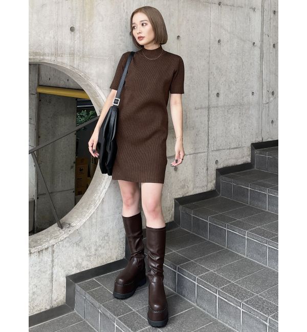 MURUA「ストレッチ厚底ハーフブーツ」|ロングブーツ|