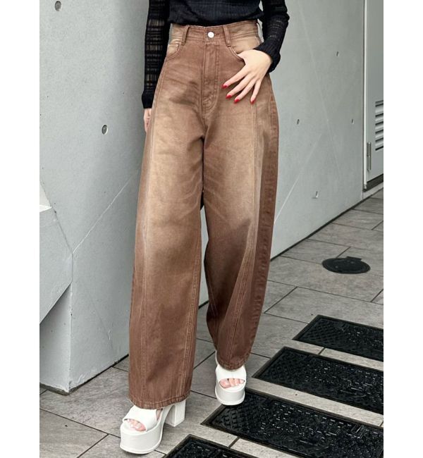 MURUA「バレルレッグコクーンシルエットデニム」|デニム|ブラウン