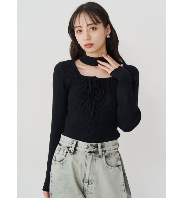 MURUA「フロントレースアップニット」|ニット・セーター|