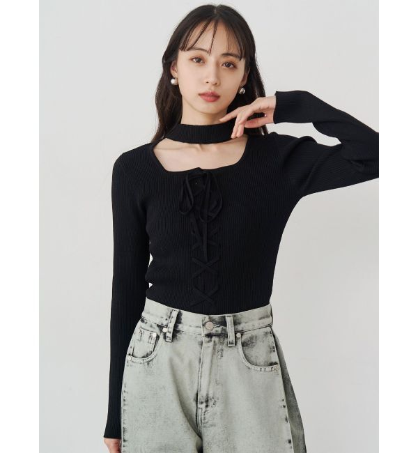 MURUA「フロントレースアップニット」|ニット・セーター|