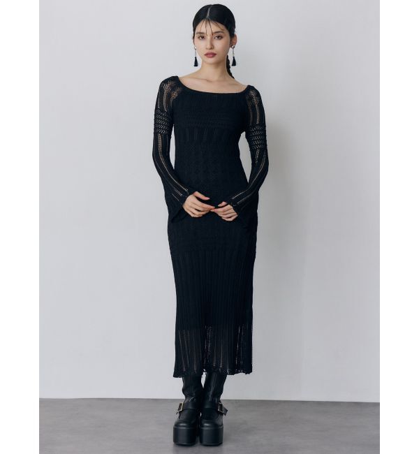 MURUA「バイカラークロシェニットワンピース」|ワンピース|