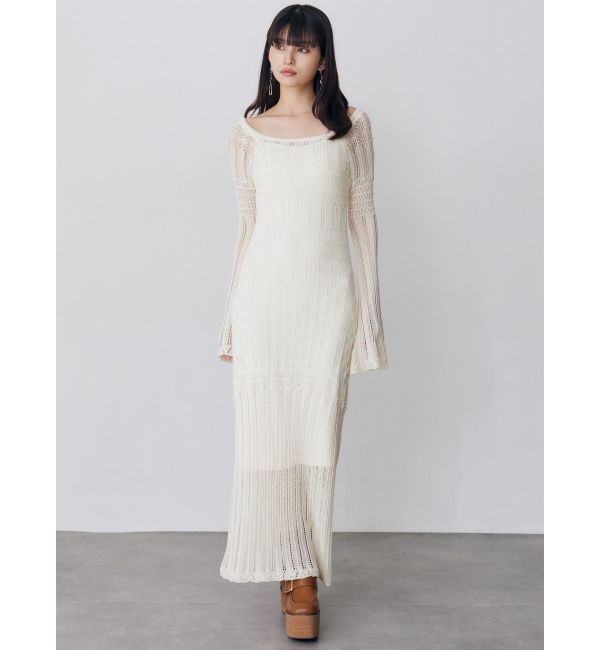 MURUA「バイカラークロシェニットワンピース」|ワンピース|