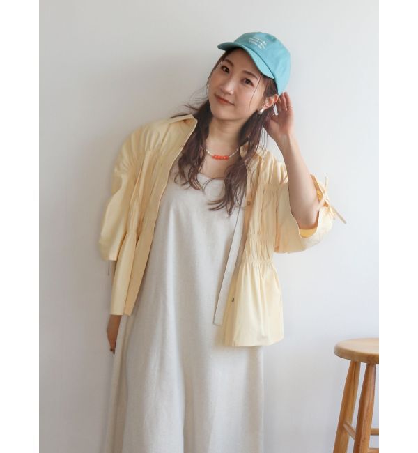 Ungrid「ギャザーデザインハーフスリーブシャツ」|シャツ・ブラウス|