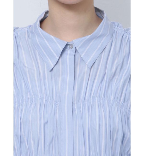 Ungrid「ギャザーデザインハーフスリーブシャツ」|シャツ・ブラウス|