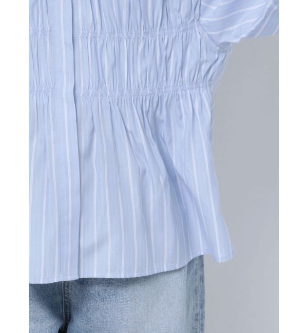 Ungrid「ギャザーデザインハーフスリーブシャツ」|シャツ・ブラウス|