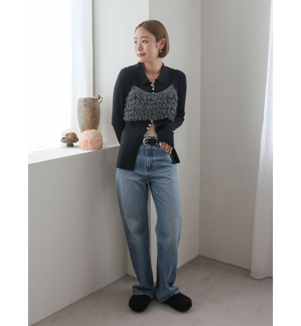 Ungrid「ラメコンビフリンジニットビスチェ」|ニット・セーター|