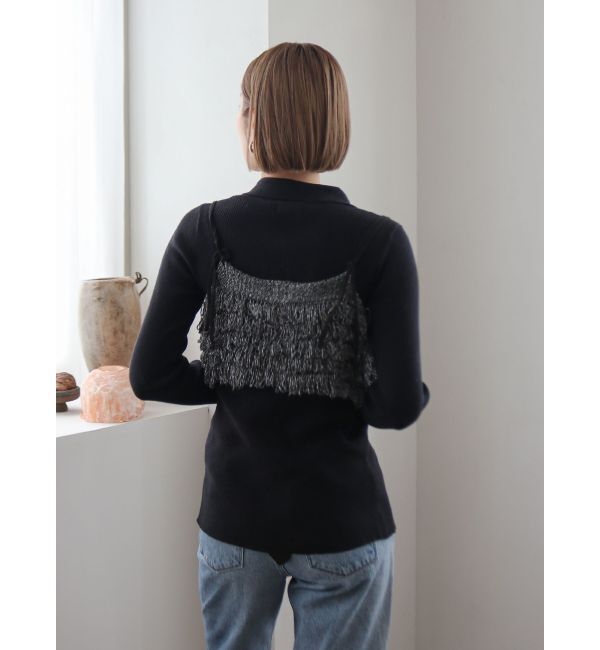 Ungrid「ラメコンビフリンジニットビスチェ」|ニット・セーター|